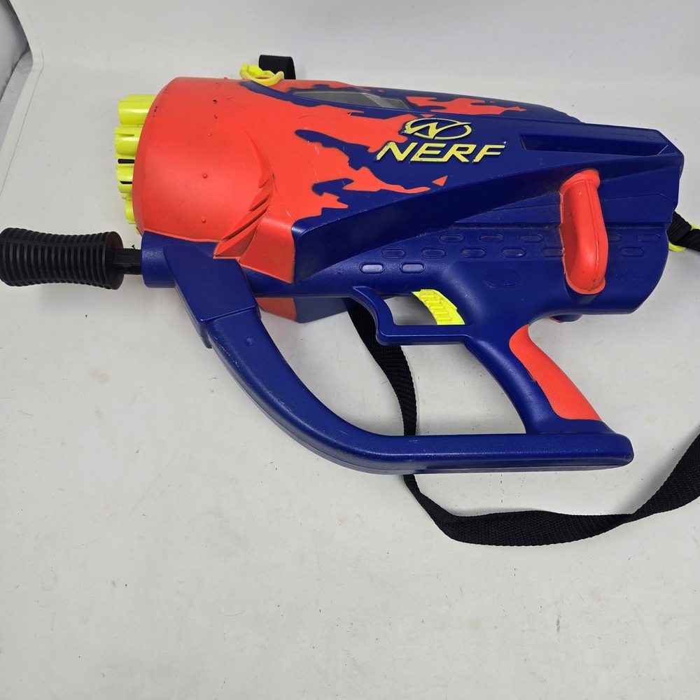 Vintage 2000 Hasbro Nerf Wildfire Blaster Blue Orange 20-Dart Rotating Barrel